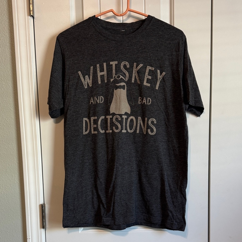 Ranger UP Whiskey and Bad Decisions Charcoal Tee